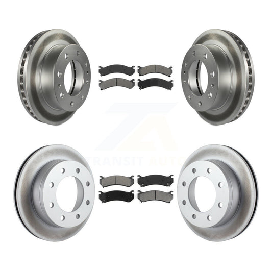 [Avant + Arrière] Kit de disque (revêtu) et plaquette (semi-métallique) de frein pour Chevrolet Silverado 2500 HD GMC Sierra Hummer H2 1500 Suburban Yukon XL Avalanche Classic KGS-100550