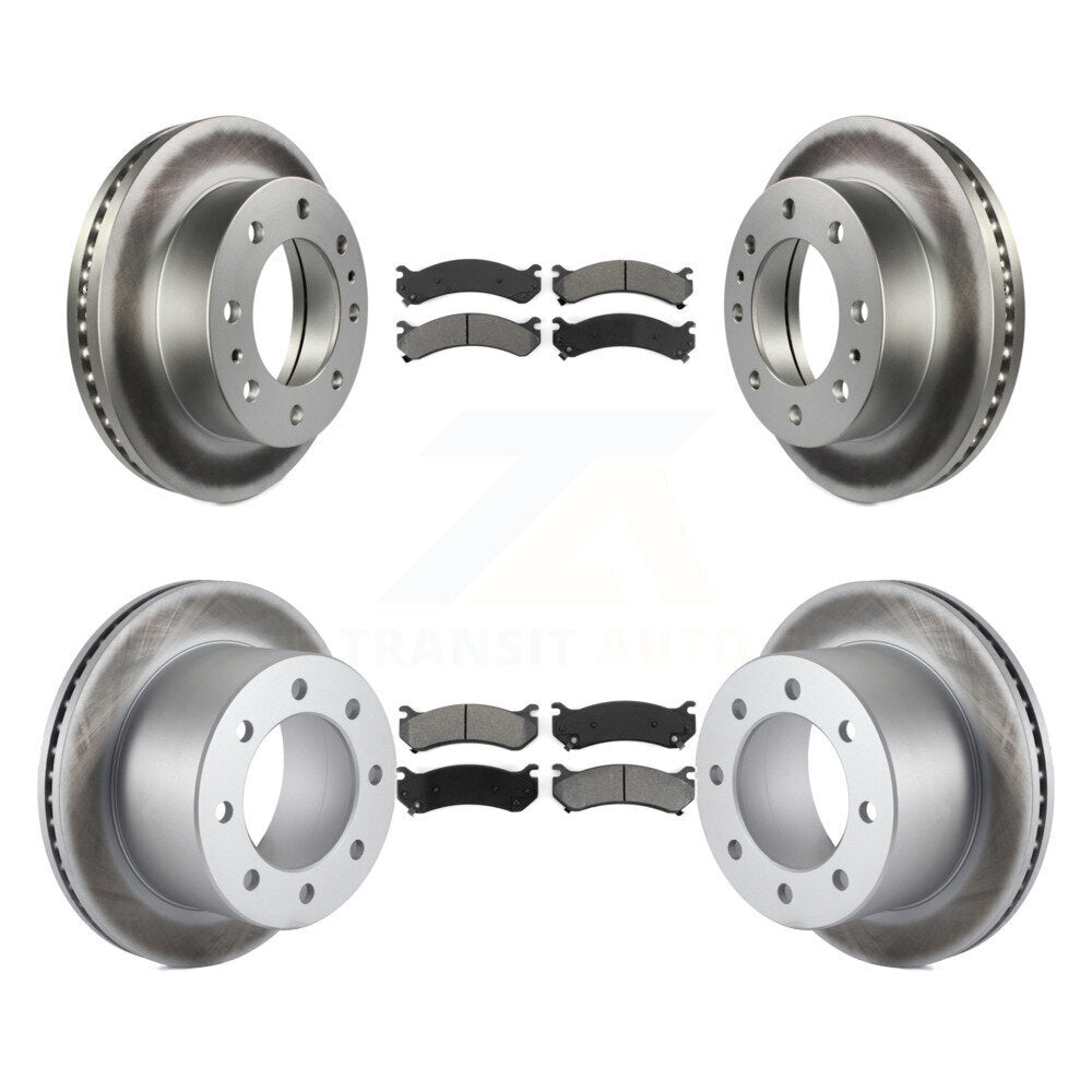 [Avant + Arrière] Kit de disque (revêtu) et plaquette (semi-métallique) de frein pour 2007 GMC Sierra 3500 Classic avec 12000 Lb GVW KGS-100553