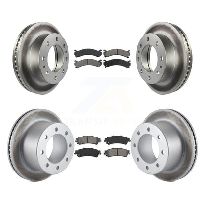 [Avant + Arrière] Kit de disque (revêtu) et plaquette (semi-métallique) de frein pour 2001 Chevrolet Silverado 3500 GMC Sierra KGS-100554
