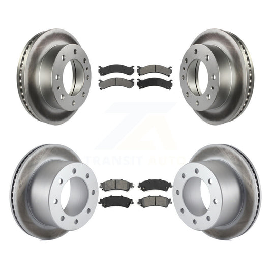 [Avant + Arrière] Kit de disque (revêtu) et plaquette (semi-métallique) de frein pour 2001 Chevrolet Silverado 3500 GMC Sierra KGS-100554