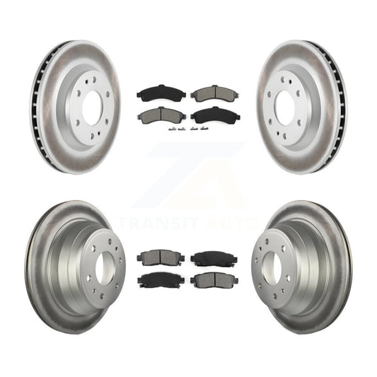 [Avant + Arrière] Kit de disque (revêtu) et plaquette (semi-métallique) de frein pour Chevrolet Trailblazer GMC Envoy Buick Rainier Oldsmobile Bravada Isuzu Ascender KGS-100555