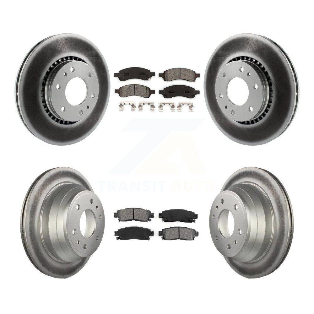 [Avant + Arrière] Kit de disque (revêtu) et plaquette (semi-métallique) de frein pour Chevrolet Trailblazer GMC Envoy EXT XL Buick Rainier Saab 9-7x Isuzu Ascender KGS-100556
