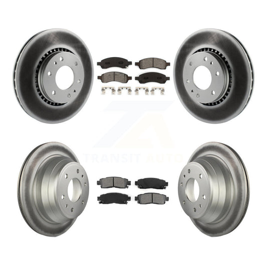 [Avant + Arrière] Kit de disque (revêtu) et plaquette (semi-métallique) de frein pour Chevrolet Trailblazer GMC Envoy EXT XL Buick Rainier Saab 9-7x Isuzu Ascender KGS-100556