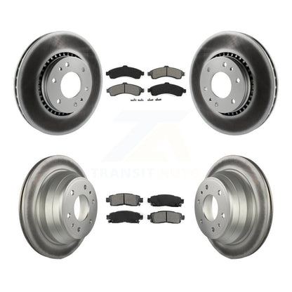 [Avant + Arrière] Kit de disque (revêtu) et plaquette (semi-métallique) de frein pour Chevrolet Trailblazer GMC EXT Envoy XL Buick Rainier XUV SSR Isuzu Ascender Saab 9-7x KGS-100557