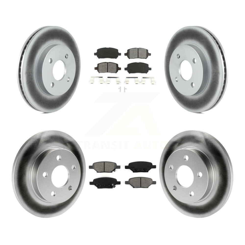[Avant + Arrière] Kit de disque (revêtu) et plaquette (semi-métallique) de frein pour Pontiac G5 Pursuit avec Drum Brakes KGS-100559