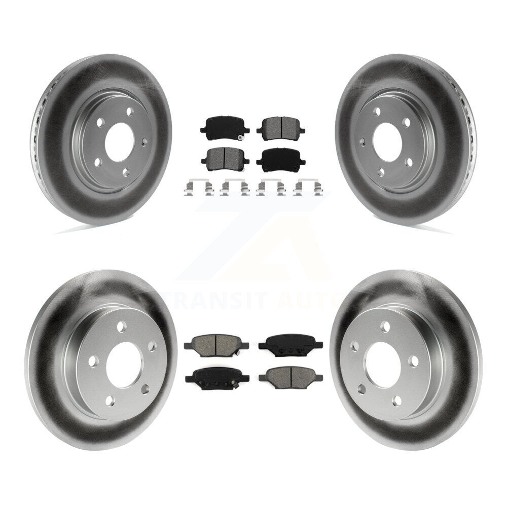 [Avant + Arrière] Kit de disque (revêtu) et plaquette (semi-métallique) de frein pour Chevrolet Cobalt Saturn Ion HHR Malibu Pontiac G6 Pursuit KGS-100560