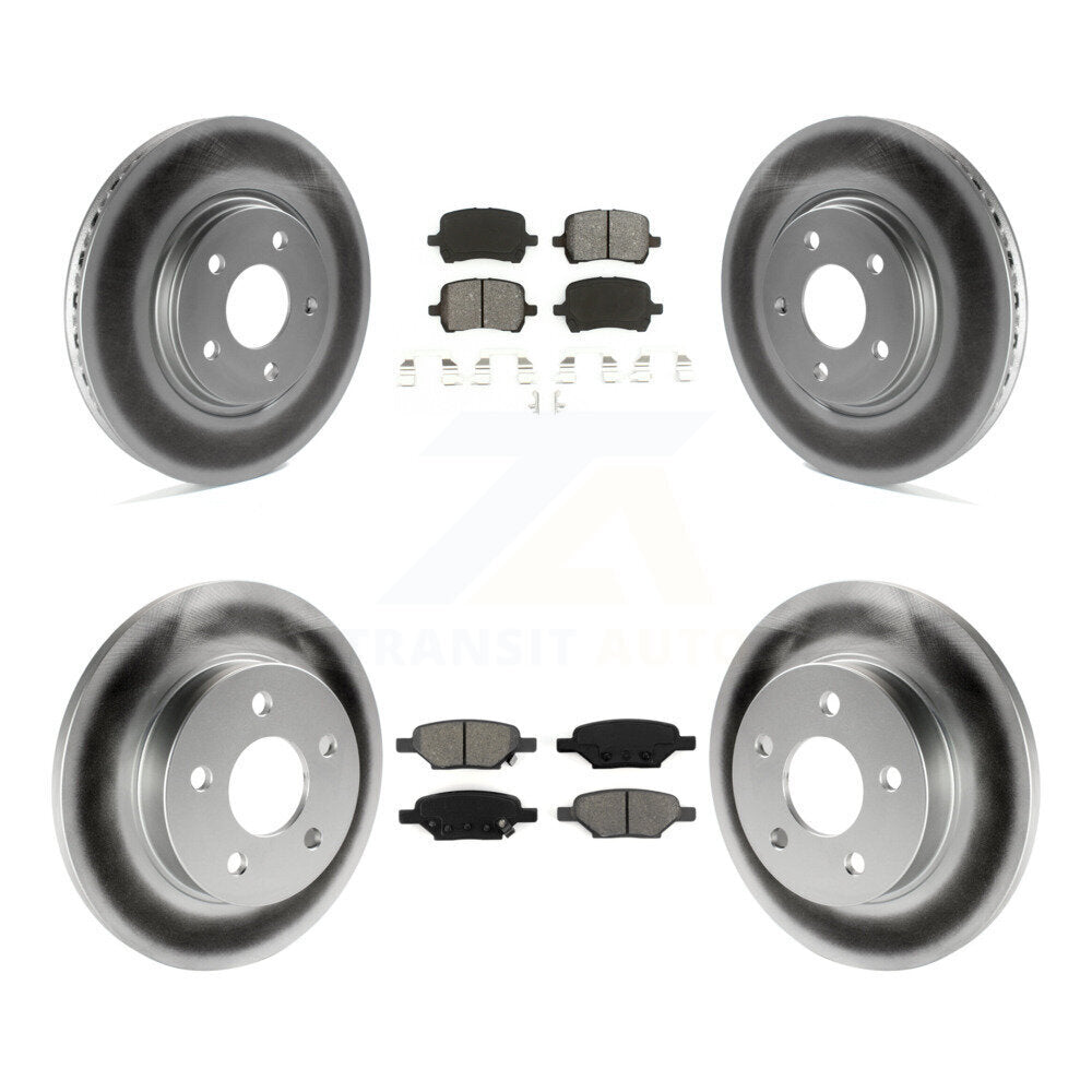 [Avant + Arrière] Kit de disque (revêtu) et plaquette (semi-métallique) de frein pour Chevrolet Malibu Pontiac G6 Cobalt Saturn Aura G5 KGS-100561