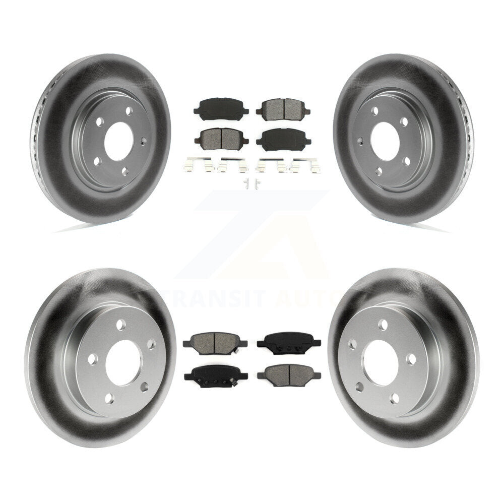 [Avant + Arrière] Kit de disque (revêtu) et plaquette (semi-métallique) de frein pour 2010 Pontiac G5 avec Brakes KGS-100562