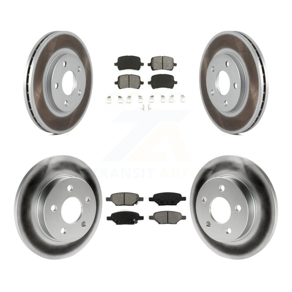 [Avant + Arrière] Kit de disque (revêtu) et plaquette (semi-métallique) de frein pour Chevrolet Malibu Pontiac G6 avec 276mm Diameter Rotor KGS-100566