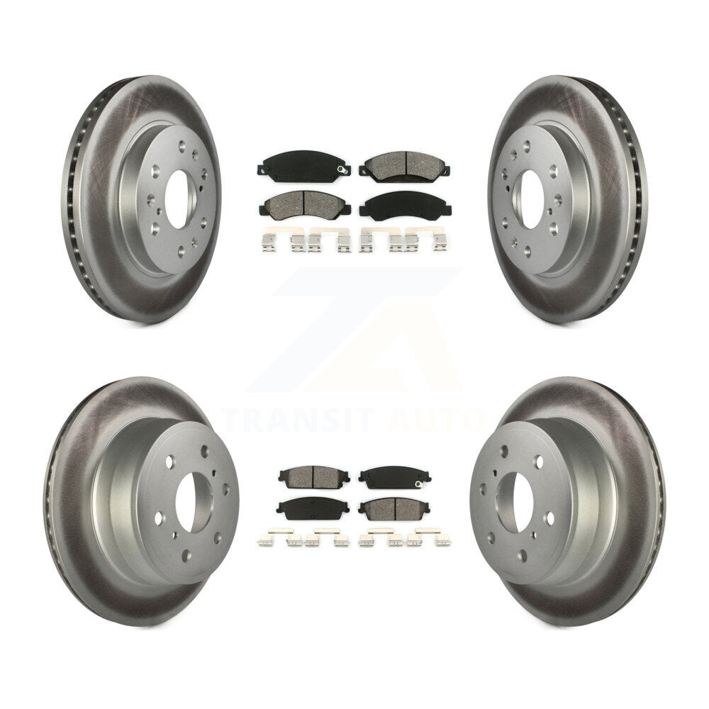 [Avant + Arrière] Kit de disque (revêtu) et plaquette (semi-métallique) de frein pour 2007 Chevrolet Tahoe GMC Suburban 1500 Yukon Cadillac Avalanche XL Escalade ESV EXT KGS-100568