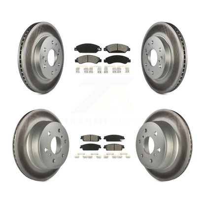 [Avant + Arrière] Kit de disque (revêtu) et plaquette (semi-métallique) de frein pour 2007 Chevrolet Tahoe GMC Suburban 1500 Yukon Cadillac Avalanche XL Escalade ESV EXT KGS-100568