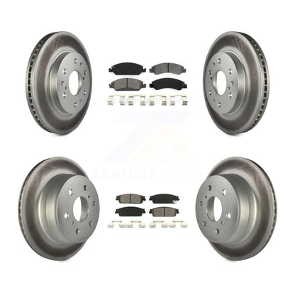 [Avant + Arrière] Kit de disque (revêtu) et plaquette (semi-métallique) de frein pour Chevrolet Silverado 1500 GMC Sierra Tahoe Suburban Yukon Cadillac XL Avalanche Escalade ESV EXT KGS-100572