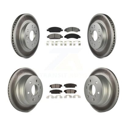 [Avant + Arrière] Kit de disque (revêtu) et plaquette (semi-métallique) de frein pour Chevrolet Silverado 1500 GMC Sierra Tahoe Suburban Yukon Cadillac XL Escalade ESV KGS-100573