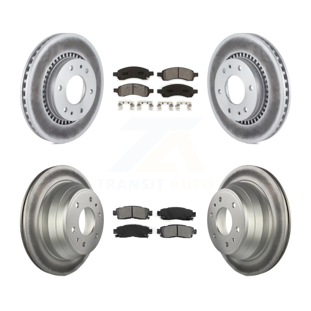 [Avant + Arrière] Kit de disque (revêtu) et plaquette (semi-métallique) de frein pour Chevrolet Trailblazer GMC Envoy Buick Rainier Isuzu Ascender KGS-100577