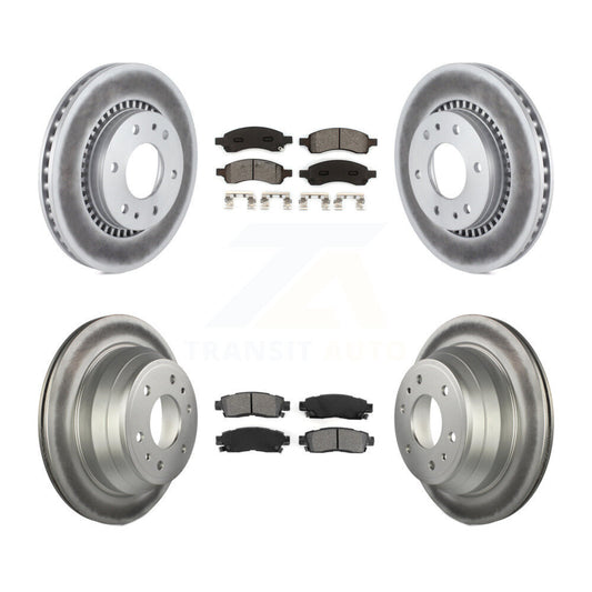 [Avant + Arrière] Kit de disque (revêtu) et plaquette (semi-métallique) de frein pour Chevrolet Trailblazer GMC Envoy Buick Rainier Isuzu Ascender KGS-100577