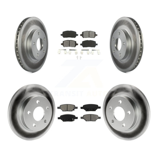 [Avant + Arrière] Kit de disque (revêtu) et plaquette (semi-métallique) de frein pour 2007-2010 Pontiac G5 avec Drum Brakes KGS-100584