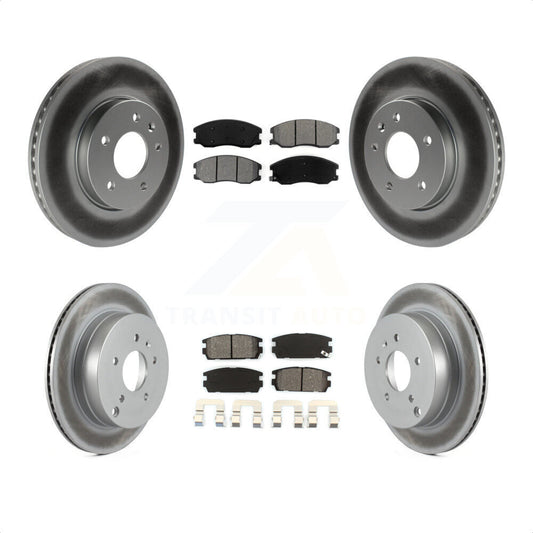 [Avant + Arrière] Kit de disque (revêtu) et plaquette (semi-métallique) de frein pour Chevrolet Equinox Saturn Vue Captiva Sport Pontiac Torrent Suzuki XL-7 KGS-100585 par Transit Auto