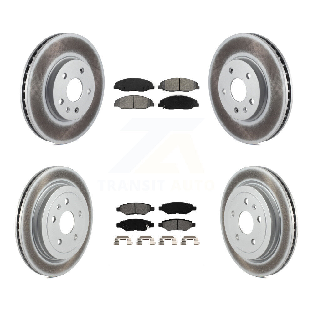 [Avant + Arrière] Kit de disque (revêtu) et plaquette (semi-métallique) de frein pour Cadillac CTS sans Heavy Duty Brakes KGS-100589