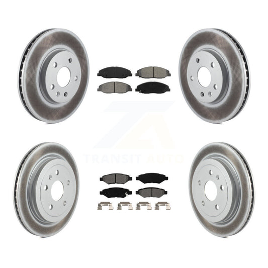 [Avant + Arrière] Kit de disque (revêtu) et plaquette (semi-métallique) de frein pour Cadillac CTS sans Heavy Duty Brakes KGS-100589