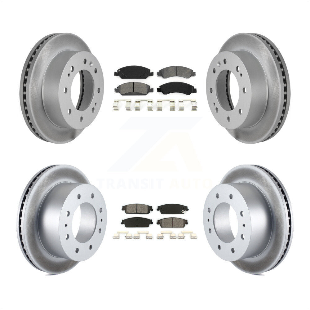 [Avant + Arrière] Kit de disque (revêtu) et plaquette (semi-métallique) de frein pour 2011 Chevrolet Silverado 1500 Hybrid KGS-100596 par Transit Auto