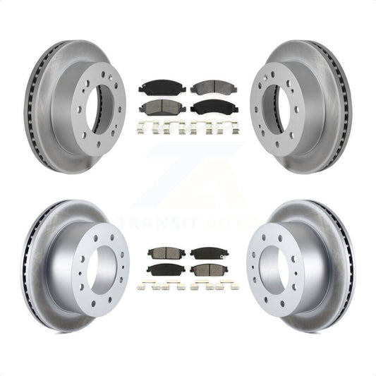 [Avant + Arrière] Kit de disque (revêtu) et plaquette (semi-métallique) de frein pour 2011 Chevrolet Silverado 1500 Hybrid KGS-100596 par Transit Auto