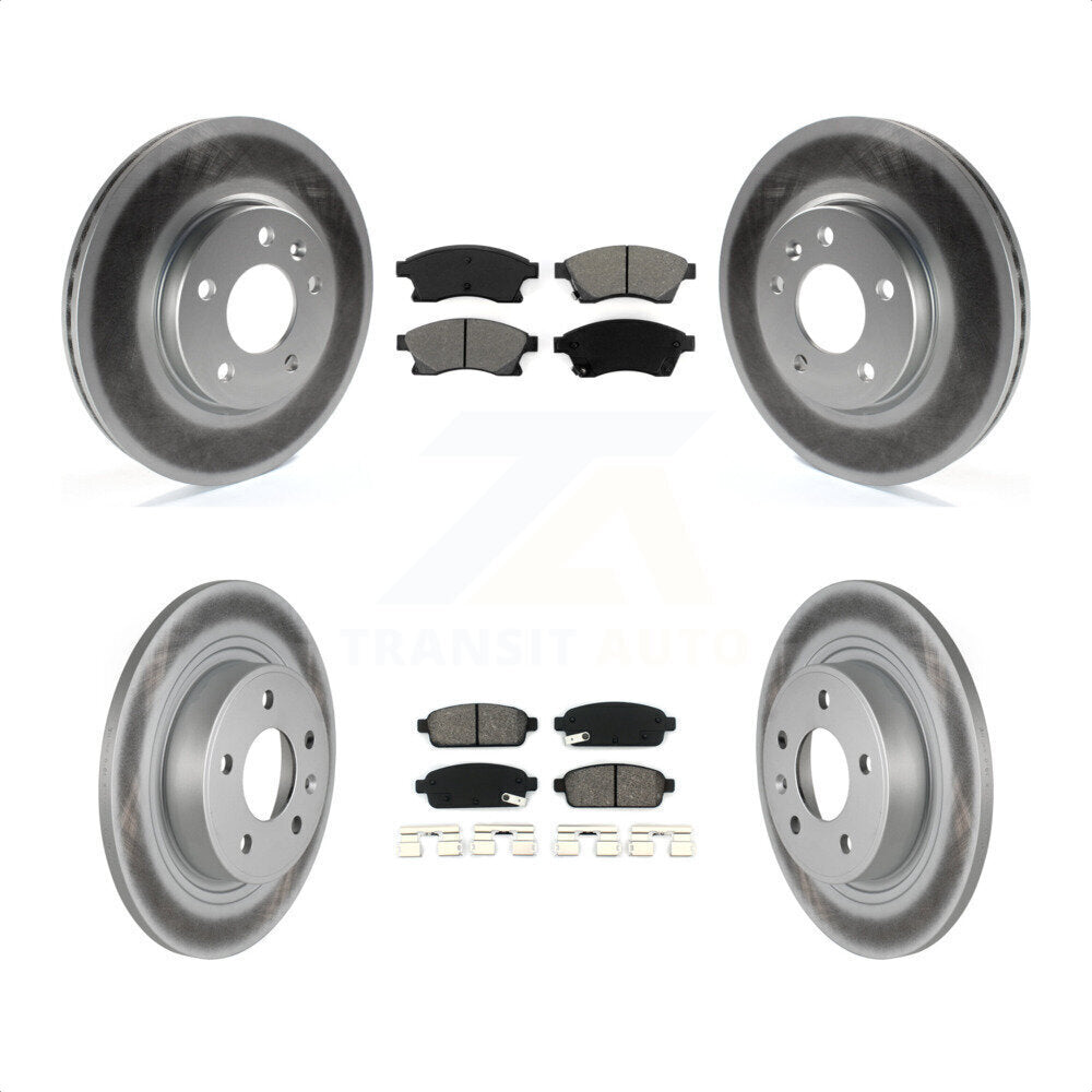 [Avant + Arrière] Kit de disque (revêtu) et plaquette (semi-métallique) de frein pour Chevrolet Cruze Buick Verano Volt Orlando KGS-100598 par Transit Auto