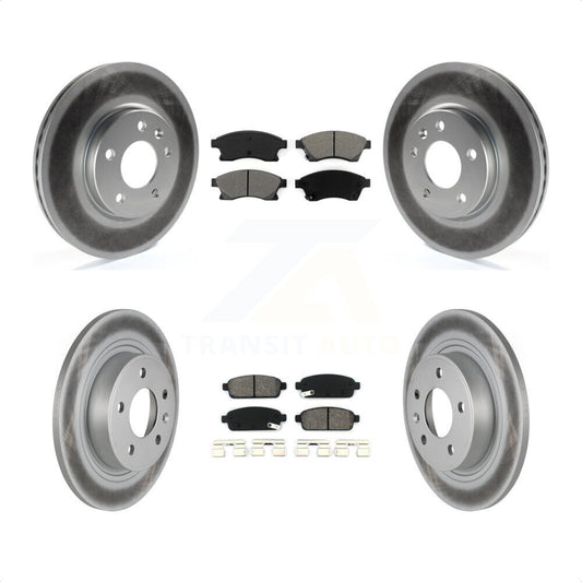 [Avant + Arrière] Kit de disque (revêtu) et plaquette (semi-métallique) de frein pour Chevrolet Cruze Buick Verano Volt Orlando KGS-100598 par Transit Auto