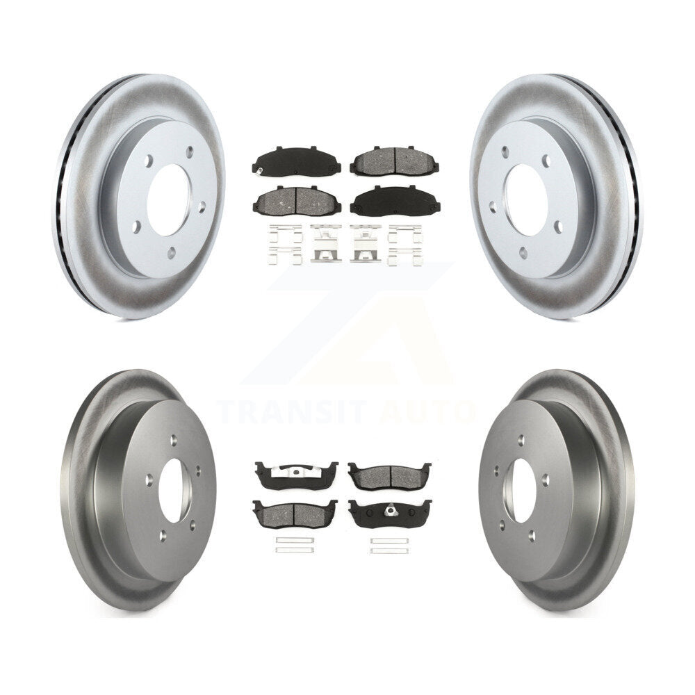 [Avant + Arrière] Kit de disque (revêtu) et plaquette (semi-métallique) de frein pour Ford F-150 Heritage avec 5 Lug Wheels 4WD KGS-100603