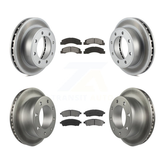 [Avant + Arrière] Kit de disque (revêtu) et plaquette (semi-métallique) de frein pour Ford F-250 Super Duty Excursion 4WD KGS-100606