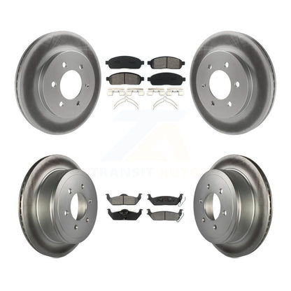 [Avant + Arrière] Kit de disque (revêtu) et plaquette (semi-métallique) de frein pour Ford F-150 Lincoln Mark LT 4WD KGS-100617