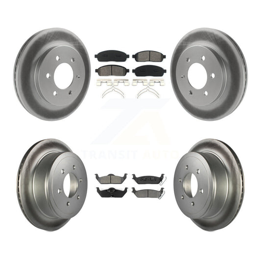 [Avant + Arrière] Kit de disque (revêtu) et plaquette (semi-métallique) de frein pour Ford F-150 Lincoln Mark LT 4WD KGS-100617