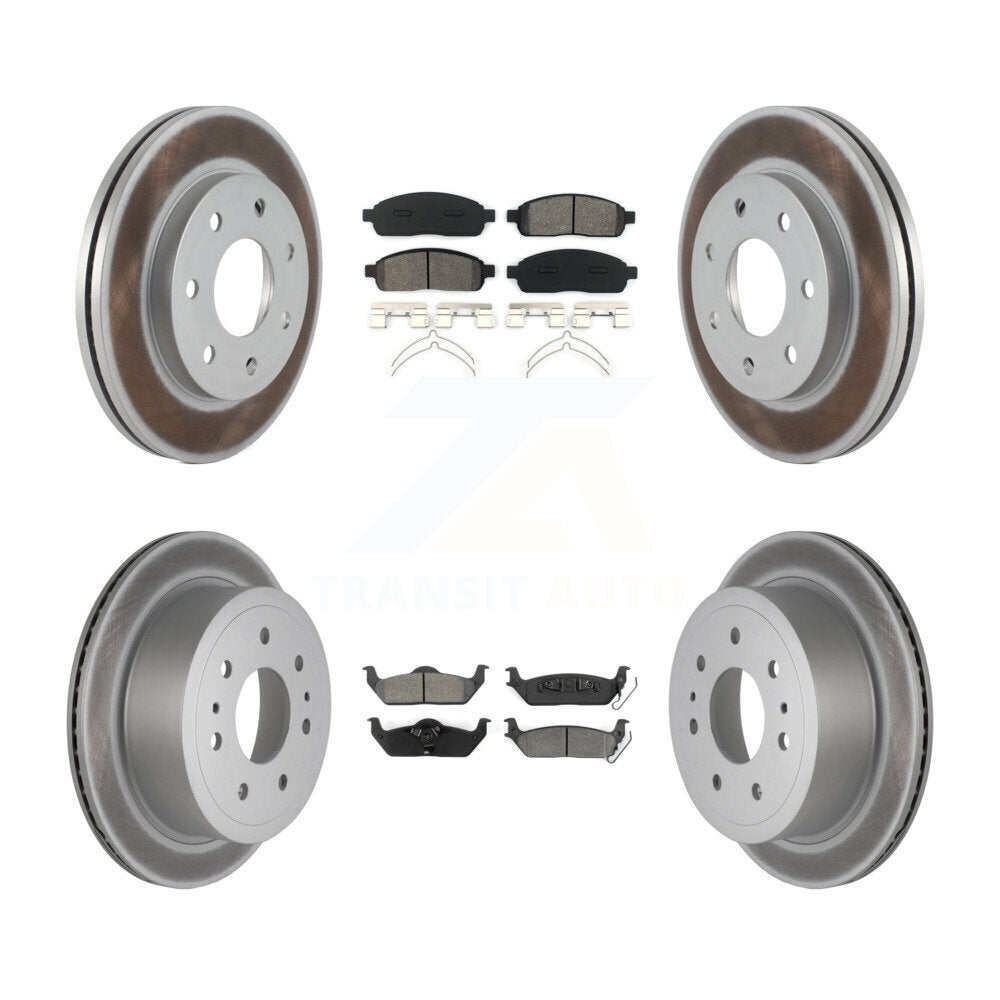 [Avant + Arrière] Kit de disque (revêtu) et plaquette (semi-métallique) de frein pour Ford F-150 Lincoln Mark LT 4WD KGS-100618