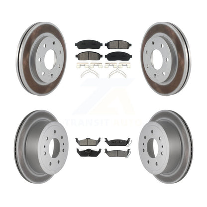 [Avant + Arrière] Kit de disque (revêtu) et plaquette (semi-métallique) de frein pour Ford F-150 Lincoln Mark LT 4WD KGS-100618