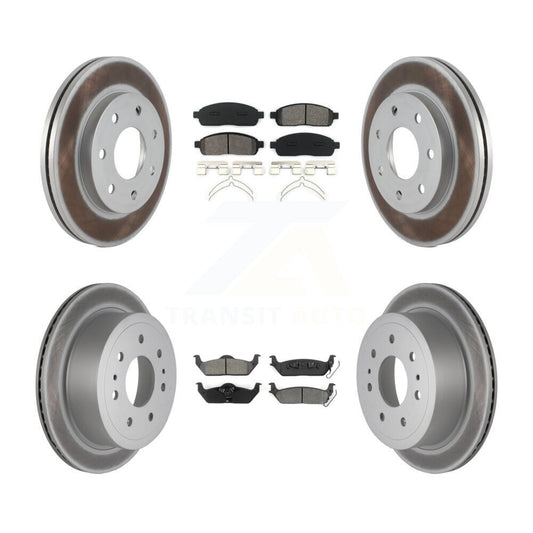 [Avant + Arrière] Kit de disque (revêtu) et plaquette (semi-métallique) de frein pour Ford F-150 Lincoln Mark LT 4WD KGS-100618