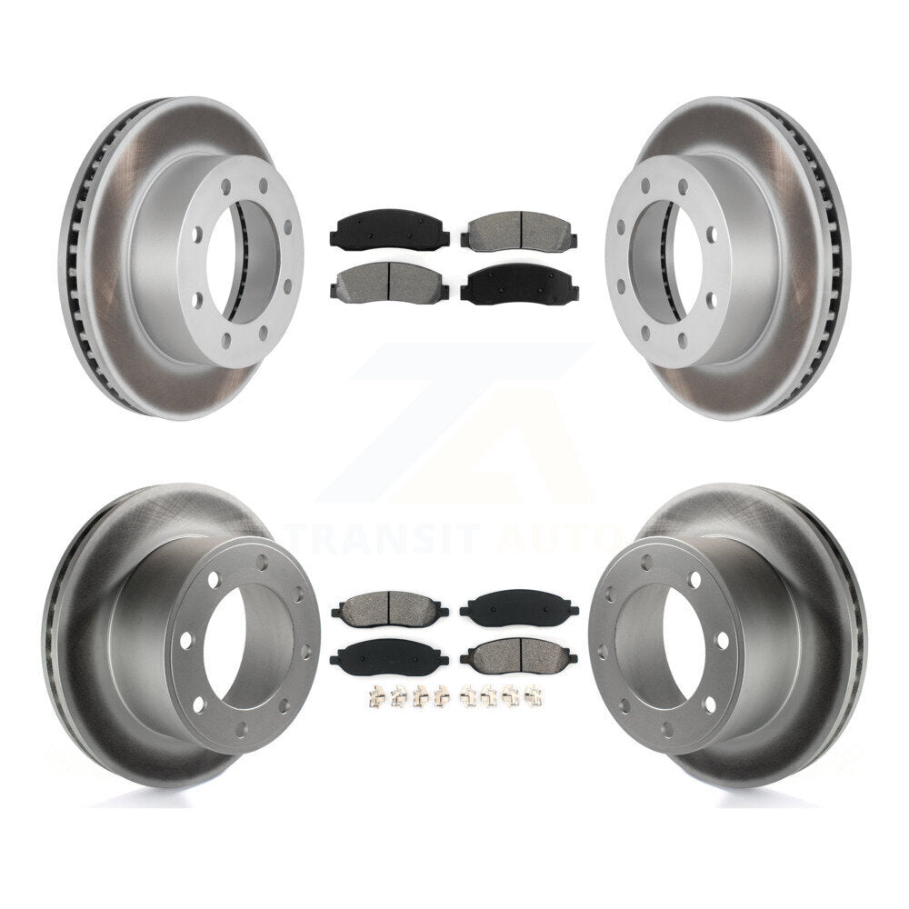 [Avant + Arrière] Kit de disque (revêtu) et plaquette (semi-métallique) de frein pour Ford F-250 Super Duty F-350 KGS-100622