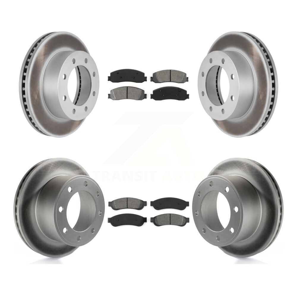 [Avant + Arrière] Kit de disque (revêtu) et plaquette (semi-métallique) de frein pour Ford F-250 Super Duty F-350 4WD KGS-100625