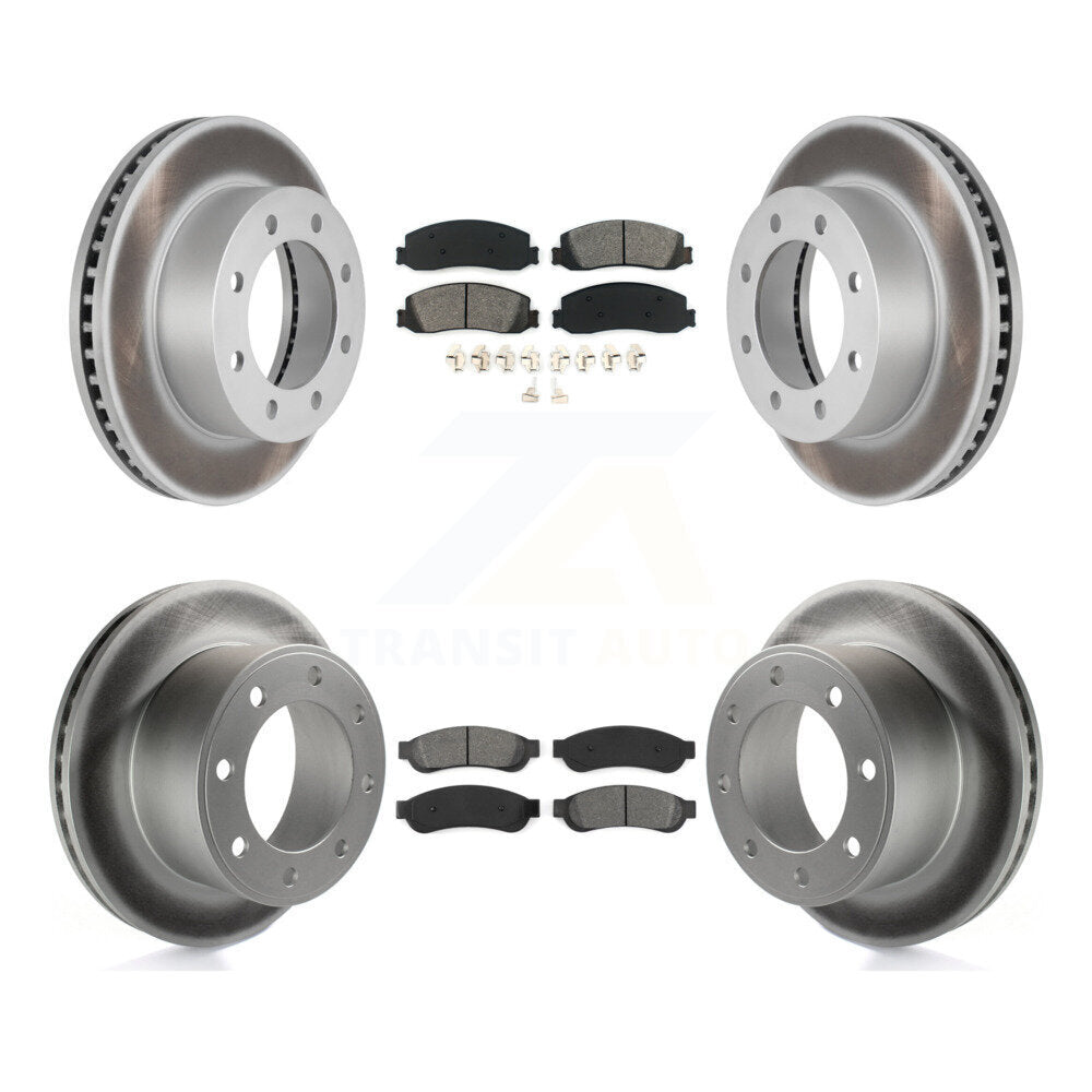[Avant + Arrière] Kit de disque (revêtu) et plaquette (semi-métallique) de frein pour Ford F-250 Super Duty F-350 avec Single Wheels 4WD KGS-100626
