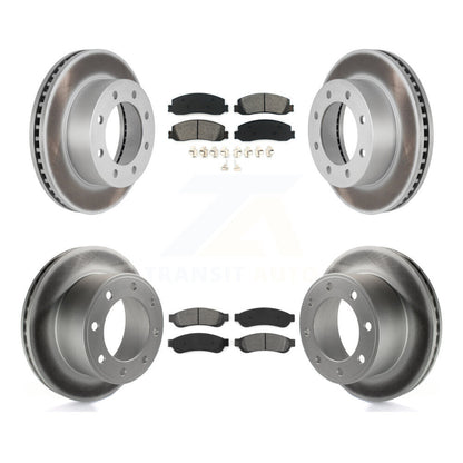 [Avant + Arrière] Kit de disque (revêtu) et plaquette (semi-métallique) de frein pour Ford F-250 Super Duty F-350 avec Single Wheels 4WD KGS-100626