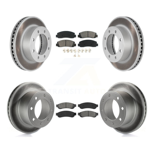 [Avant + Arrière] Kit de disque (revêtu) et plaquette (semi-métallique) de frein pour Ford F-250 Super Duty F-350 avec Single Wheels 4WD KGS-100626
