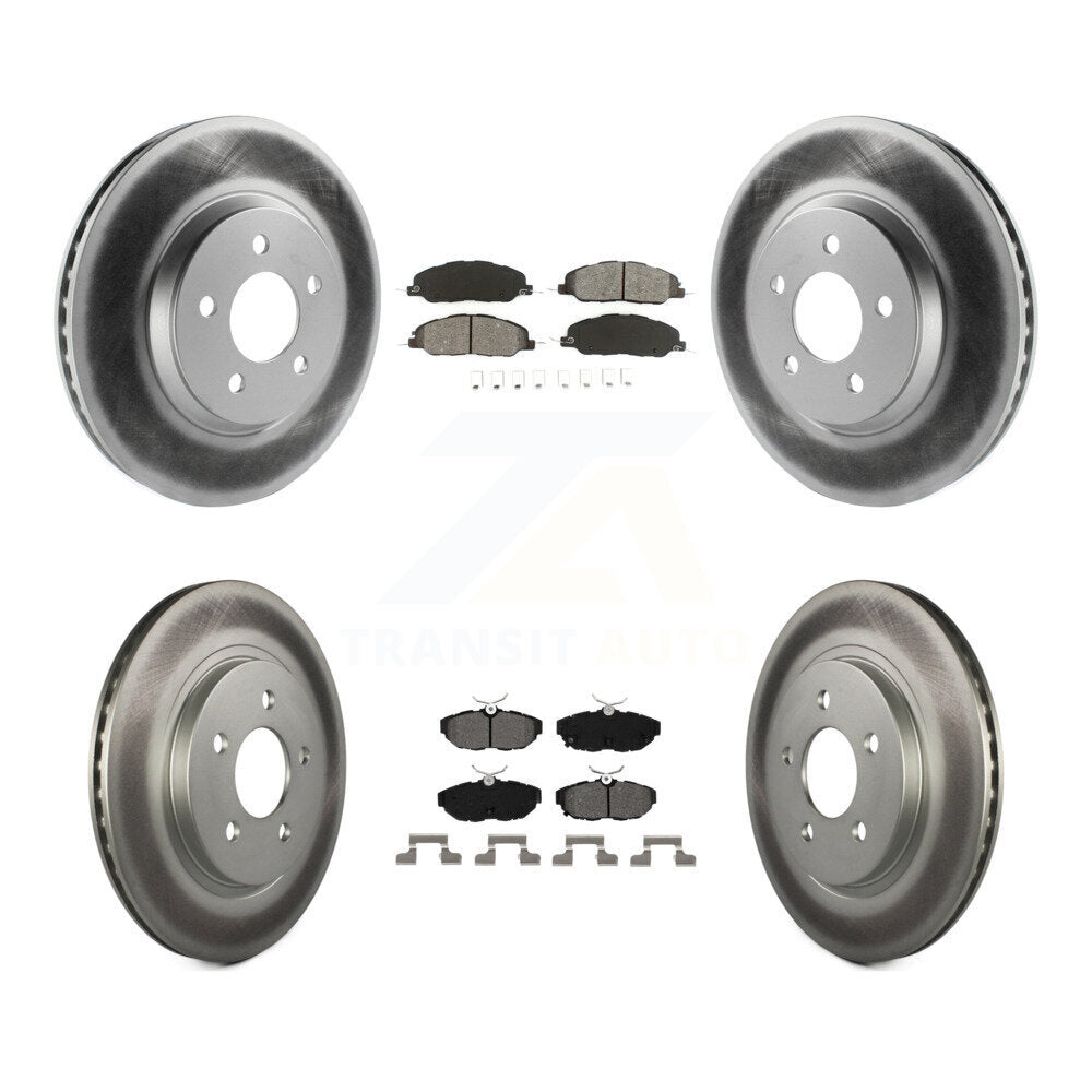 [Avant + Arrière] Kit de disque (revêtu) et plaquette (semi-métallique) de frein pour Ford Mustang KGS-100633