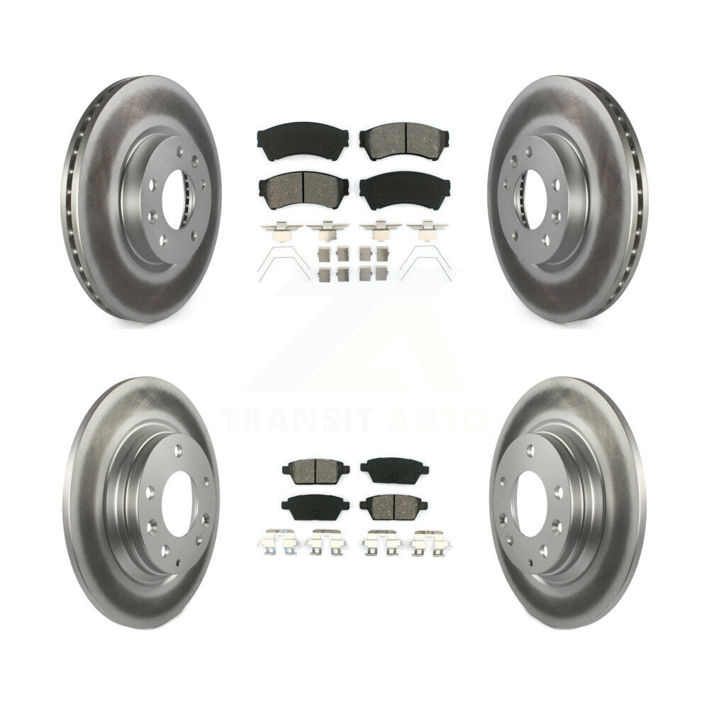 [Avant + Arrière] Kit de disque (revêtu) et plaquette (semi-métallique) de frein pour Ford Fusion Mazda 6 Lincoln MKZ Mercury Milan Zephyr KGS-100634