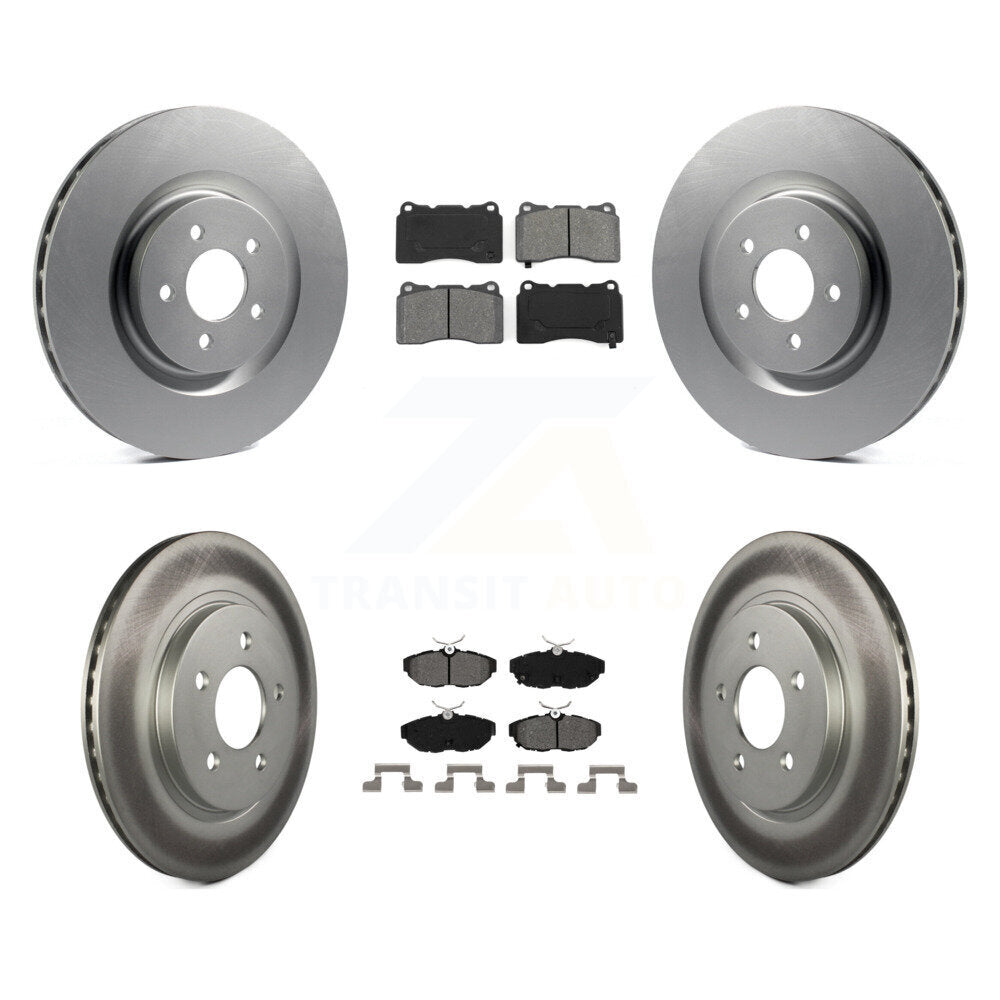 [Avant + Arrière] Kit de disque (revêtu) et plaquette (semi-métallique) de frein pour Ford Mustang KGS-100637