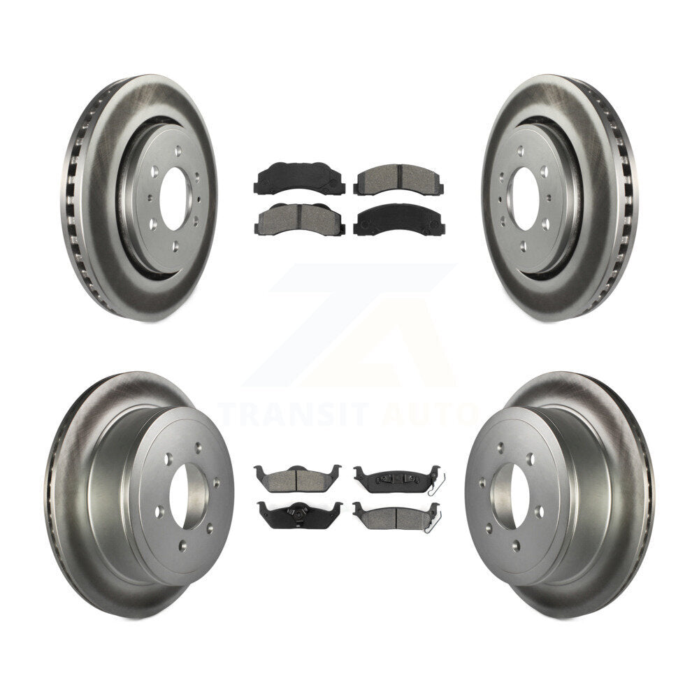 [Avant + Arrière] Kit de disque (revêtu) et plaquette (semi-métallique) de frein pour 2010-2011 Ford F-150 avec 6 Lug Wheels KGS-100639