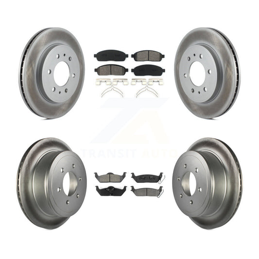 [Avant + Arrière] Kit de disque (revêtu) et plaquette (semi-métallique) de frein pour 2009 Ford F-150 avec 6 Lug Wheels KGS-100647