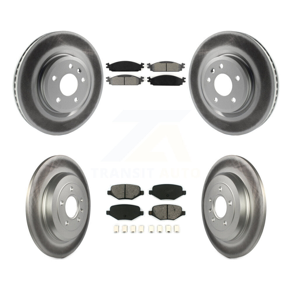 [Avant + Arrière] Kit de disque (revêtu) et plaquette (semi-métallique) de frein pour 2009-2010 Lincoln MKS KGS-100649