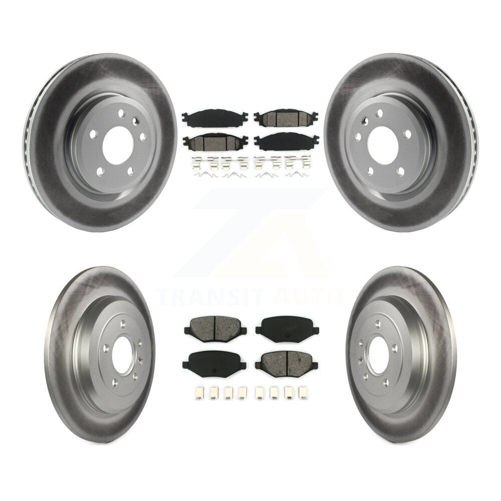 [Avant + Arrière] Kit de disque (revêtu) et plaquette (semi-métallique) de frein pour Ford Explorer Taurus Flex Lincoln MKT MKS KGS-100650