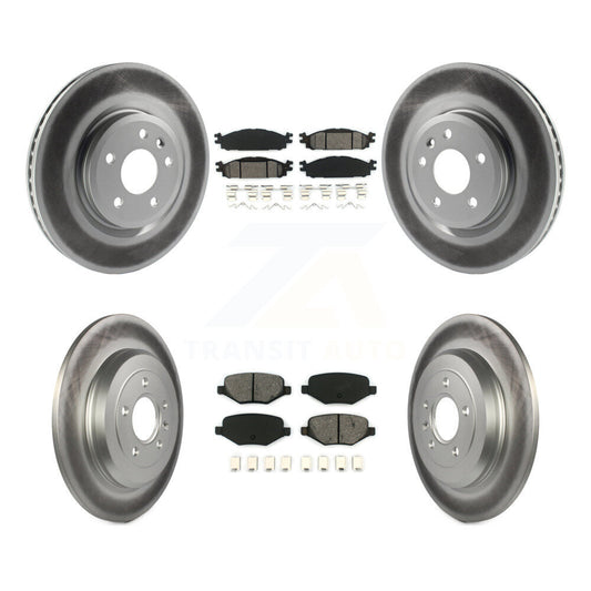 [Avant + Arrière] Kit de disque (revêtu) et plaquette (semi-métallique) de frein pour Ford Explorer Taurus Flex Lincoln MKT MKS KGS-100650