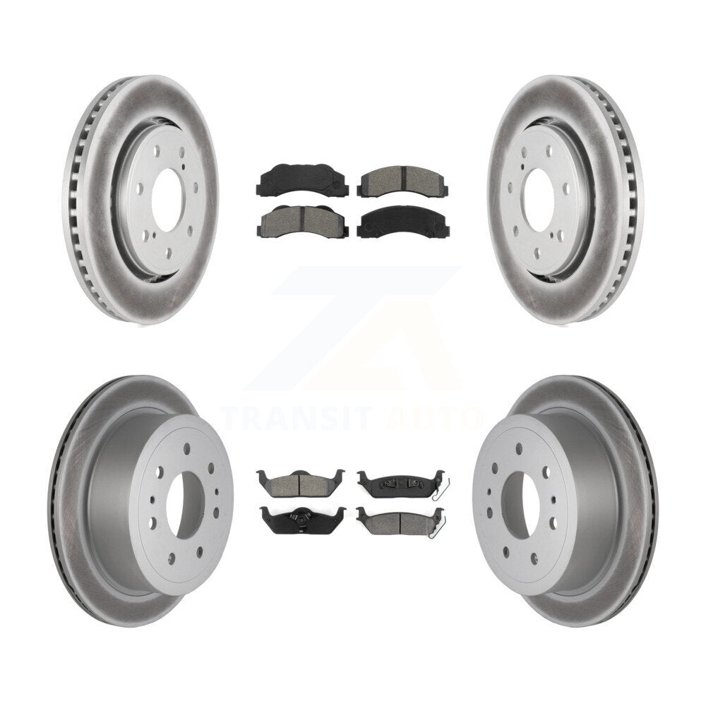 [Avant + Arrière] Kit de disque (revêtu) et plaquette (semi-métallique) de frein pour 2010-2011 Ford F-150 avec 7 Lug Wheels KGS-100653
