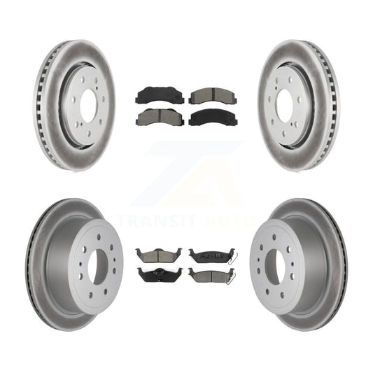 [Avant + Arrière] Kit de disque (revêtu) et plaquette (semi-métallique) de frein pour 2010-2011 Ford F-150 avec 7 Lug Wheels KGS-100653