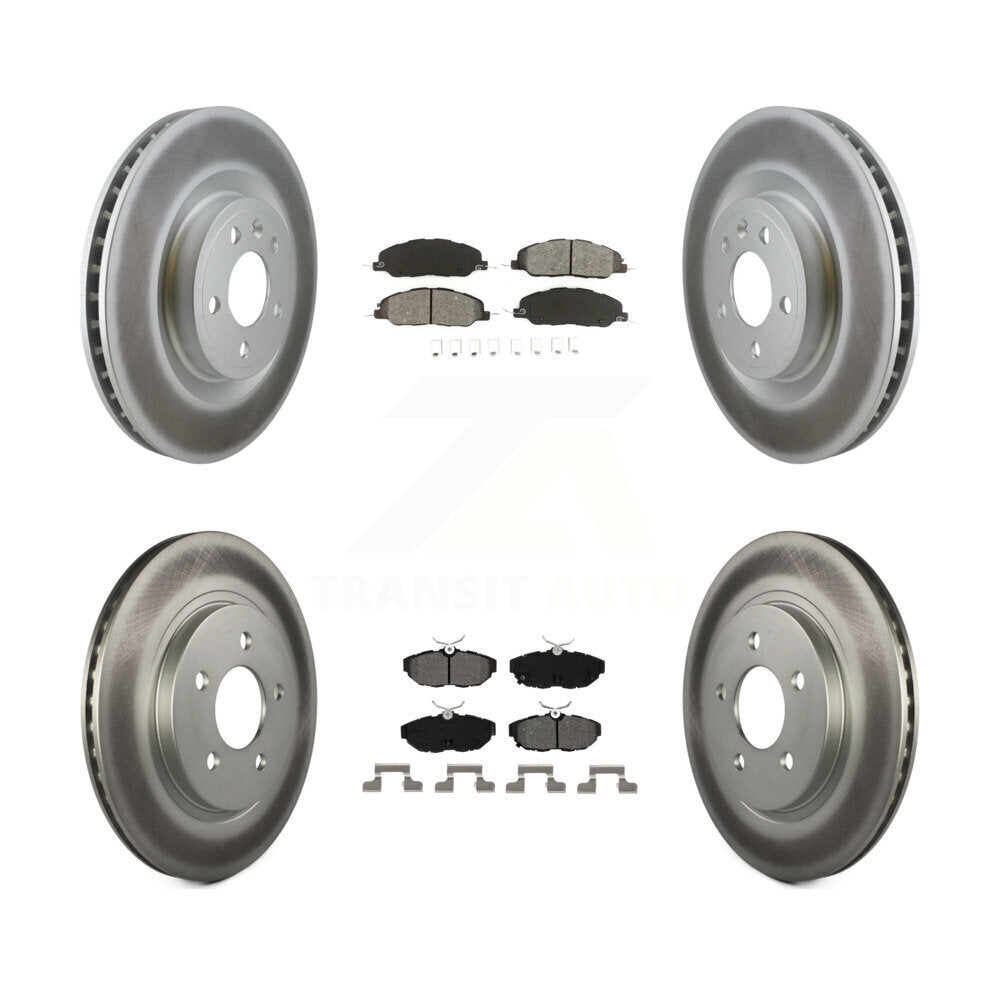 [Avant + Arrière] Kit de disque (revêtu) et plaquette (semi-métallique) de frein pour Ford Mustang KGS-100655